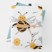 Fleurs Bulles Papier Enveloppant Abeille Ensemble  (En situation)