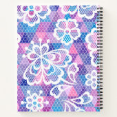 Fleurs Carnet spiral bleu rose (Dos)
