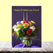 Fleurs Carte d'anniversaire pour Ami