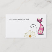 Fleurs Cartes de visite de chats animaux (Dos)