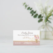 Fleurs cartes de visite fleuris, rose et or (Debout devant)