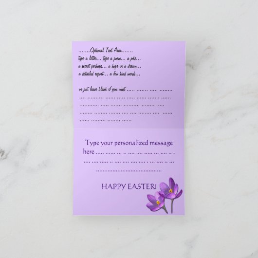 Fleurs Cartes Fleurs Crocus Fleurs Carte de voeux (Intérieur)