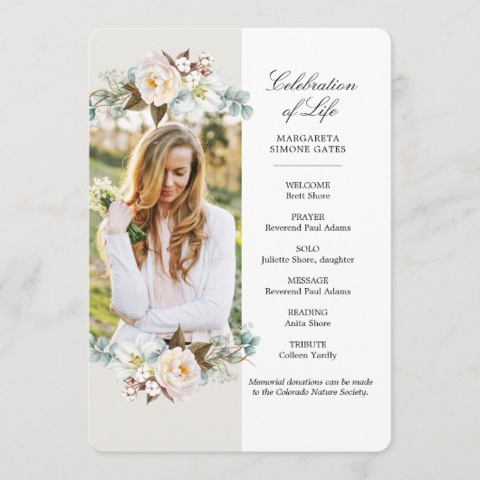 Fleurs Célébration de la vie Programme Appartement (Devant)