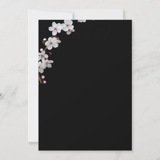 Fleurs cerises blanches et programmes de mariage F (Dos)