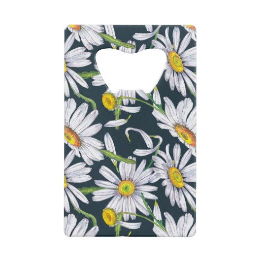 Fleurs chamomiles : Aquarelle bleu foncé. (Devant)