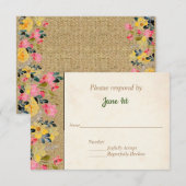 Fleurs champêtres sur faire-part de mariage en toi (Devant / Derrière)