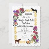fleurs & chaussures de cheval invitation de gradua (Dos)