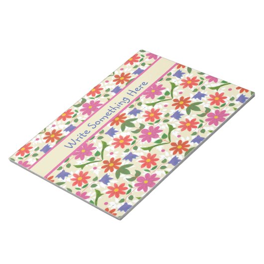 Fleurs chic, Pois sur Bloc-notes Ecru ou Jotter (Incliné)