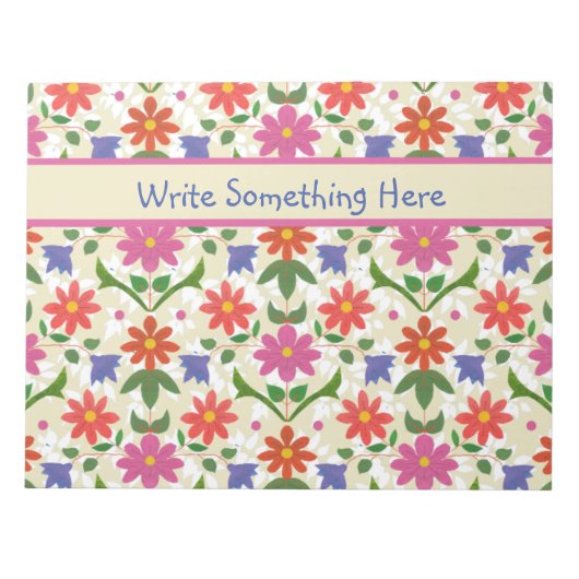 Fleurs chic, Pois sur Bloc-notes Ecru ou Jotter (Devant)