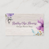 Fleurs Chic Shabby Carte de visite Floral (Dos)