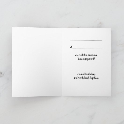 Fleurs chicorées Fiançailles mariage Faire-part (Intérieur)