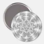 Fleurs Chrome - Aimant Argent (Recto/Verso)