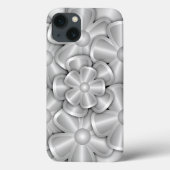 Fleurs Chrome - Coque Argent-Mate coque iphone (Verso)