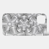 Fleurs Chrome - Coque Argent-Mate coque iphone (Verso (horizontal))