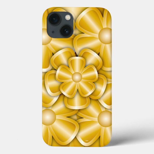 Fleurs Chrome - Coque Or-Mate coque iphone (Verso)