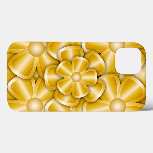 Fleurs Chrome - Coque Or-Mate coque iphone (Verso (horizontal))