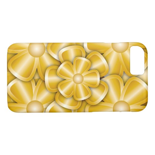 Fleurs Chrome - Coque Or-Mate coque iphone (Dos (Horizontal))