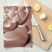 Fleurs Chrome - Cuivre Serviette de cuisine (Quart Plié)