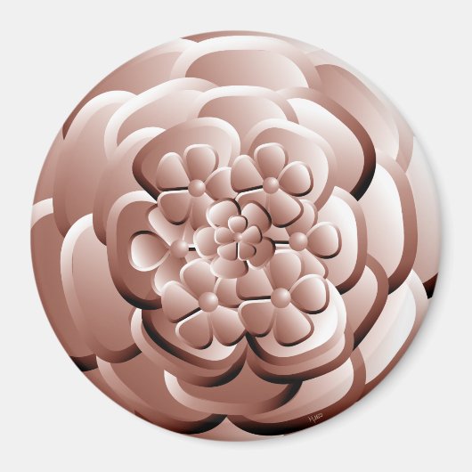 Fleurs Chrome - Magnet de cuivre (Devant)