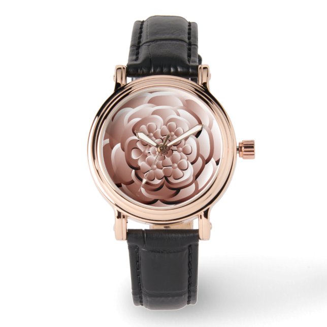 Fleurs Chrome - Montre en cuivre (Recto)