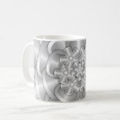 Fleurs Chrome - Mug café argent (Devant gauche)