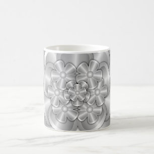 Fleurs Chrome - Mug café argent