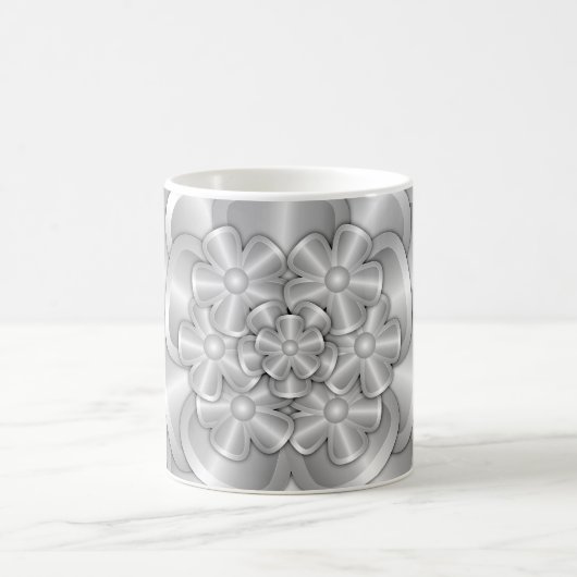 Fleurs Chrome - Mug café argent (Centre)
