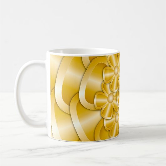 Fleurs Chrome - Mug de café or (Gauche)