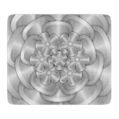 Fleurs Chrome - Planche à découper en argent (Devant)