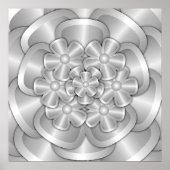 Fleurs Chrome - Poster Argent (Devant)