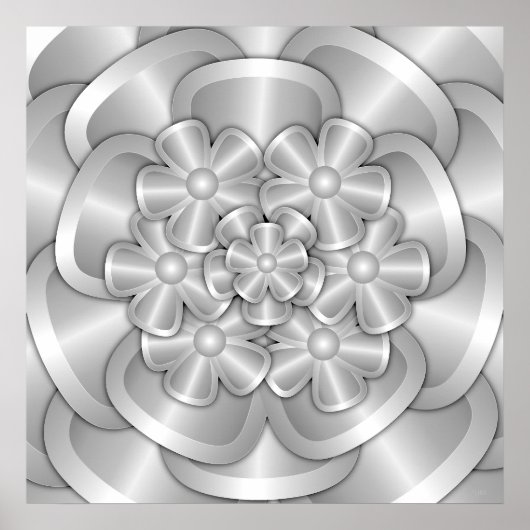 Fleurs Chrome - Poster Argent (Devant)