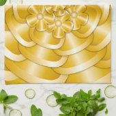 Fleurs Chrome - Serviette de cuisine or (Plié)