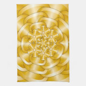 Fleurs Chrome - Serviette de cuisine or (Vertical)