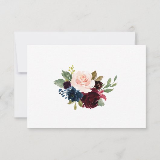 Fleurs classiques fantaisie Mariage Carte RSVP (Dos)
