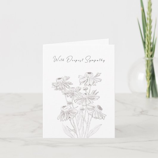 fleurs classiques Pensez à vous Carte de sympathie (Devant)