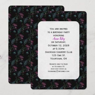 fleurs clinquantes sur invitation d'anniversaire n