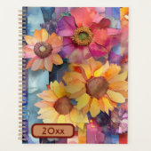 Fleurs Collage Papier Torn 20XX Spiral Planner (Devant)