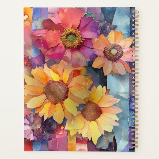 Fleurs Collage Papier Torn 20XX Spiral Planner (Dos)