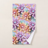 Fleurs colorées 3D (Serviette à main)