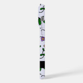 Fleurs colorées, Arrière - plan bleu, Noir (Côté gauche)