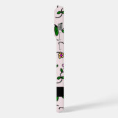 Fleurs colorées, Arrière - plan rose, Noir (Côté gauche)