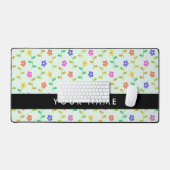 Fleurs colorées, Arrière - plan vert clair, Noir (Clavier et souris)