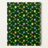 Fleurs colorées, Arrière - plan vert, Noir (Dos)