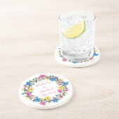 Fleurs colorées Autour Dessous de verre personnali (Côté)