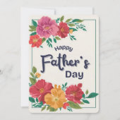 Fleurs colorées Bonne carte Fête des pères (Devant)