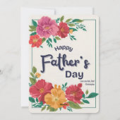 Fleurs colorées Bonne carte Fête des pères (Dos)