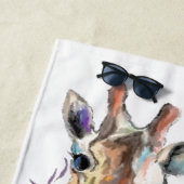 Fleurs colorées Bouquet Giraffe Beach Serviette (En situation)