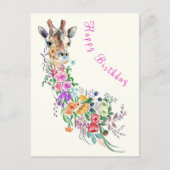 Fleurs colorées Bouquet Giraffe Carte d'anniversai (Devant)