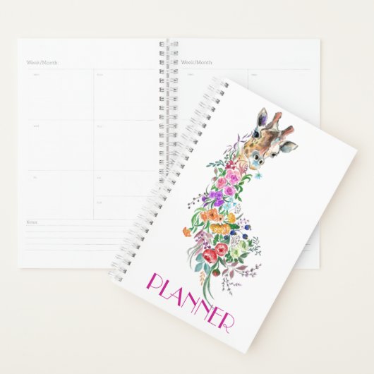 Fleurs colorées Bouquet Giraffe - Dessin Moderne (Devant avec enveloppe)