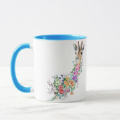 Fleurs colorées Bouquet Giraffe Mug (Gauche)